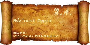 Ménesi Appia névjegykártya